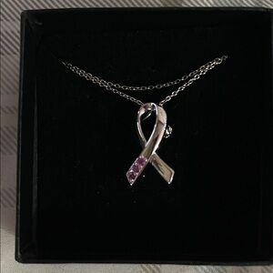New! Elegant 925 sterling Silver 3 Stone Absolute Ruby Ribbon Pendant Necklace